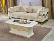 Zen Convertible Loveseat Cream in Cream - 101-ZEN-ZEN01-2