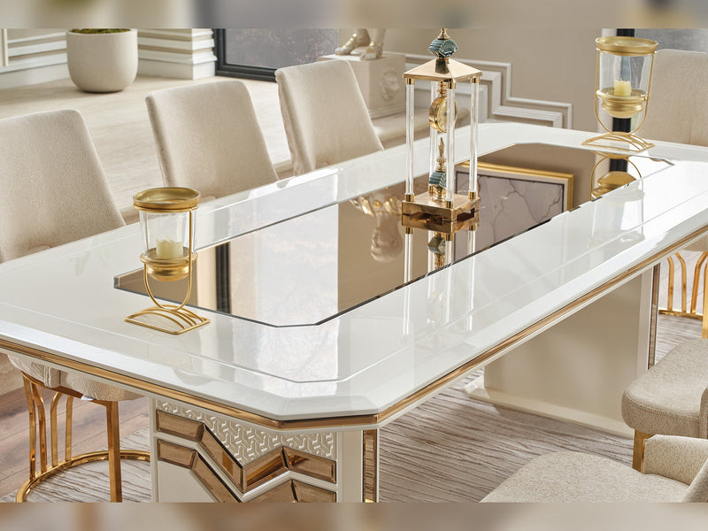 Zen Diningroom (Consol With Mirror & Dining Table & 6 Dining Chair) - 115-ZEN-DT-6-SET