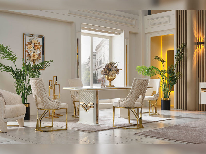 Zen Diningroom (Consol With Mirror & Dining Table & 6 Dining Chair) - 115-ZEN-DT-6-SET