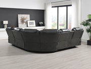 Zenith - 3PC Gray Power Sectional, Bluetooth Speaker, Two storage console, Cup Holder, Built-in LED Light, USB Charger - S481-Sectional