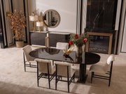 Zenith Diningroom (Consol With Mirror & Dining Table & 6 Dining Chair) - 200-GAB-ZEN-DT-6-SET