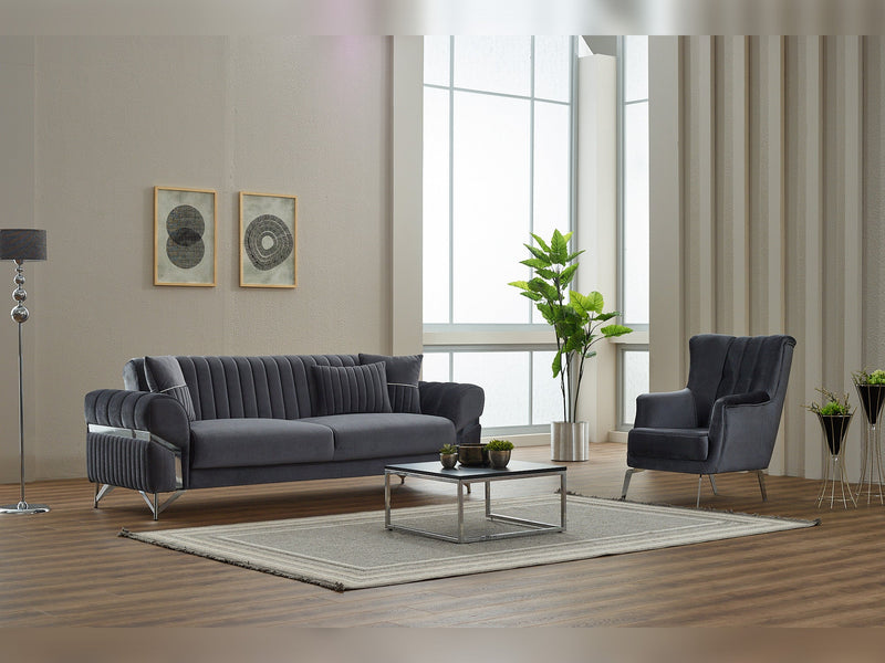 Zenora 3-pieces (Sofa & Loveseat & Chair) Livingroom in Beige - 200-SIM-ZEN-VELVET260-321