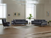 Zenora 3-pieces (Sofa & Loveseat & Chair) Livingroom in Grey - 200-SIM-ZEN-VELVET412-321