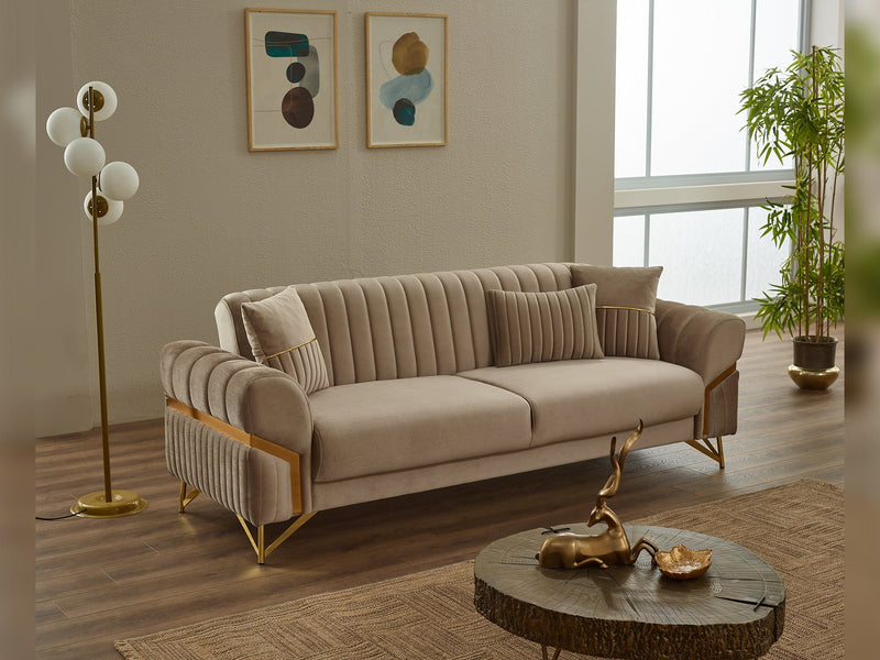 Zenora 3-pieces (Sofa & Loveseat & Chair) Livingroom in Grey - 200-SIM-ZEN-VELVET412-321