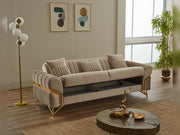 Zenora 3-pieces (Sofa & Loveseat & Chair) Livingroom in Grey - 200-SIM-ZEN-VELVET412-321