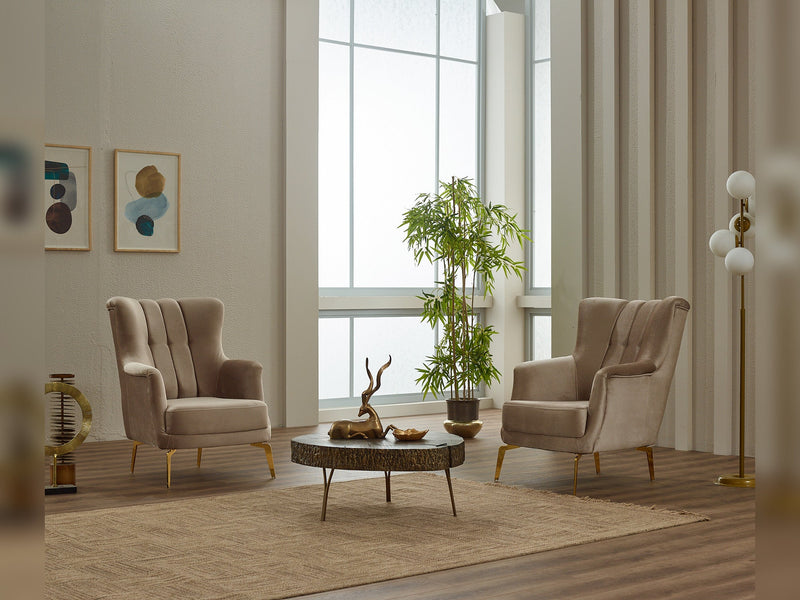 Zenora 3-pieces (Sofa & Loveseat & Chair) Livingroom in Grey - 200-SIM-ZEN-VELVET412-321
