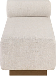 Zephyr Cane And Linen Textured Fabric Upholstered Chaise in Beige - 33041Beige
