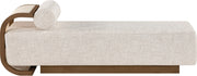 Zephyr Cane And Linen Textured Fabric Upholstered Chaise in Beige - 33041Beige