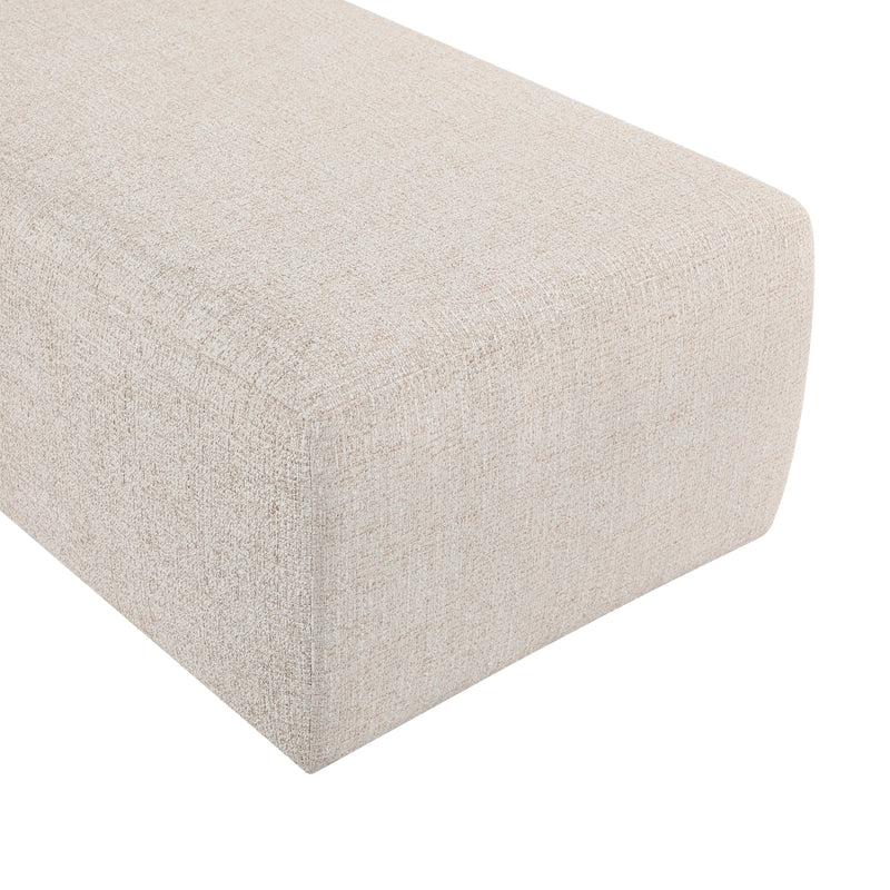 Zephyr Cane And Linen Textured Fabric Upholstered Chaise in Beige - 33042Beige