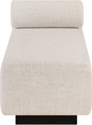 Zephyr Cane And Linen Textured Fabric Upholstered Chaise in Beige - 33043Beige