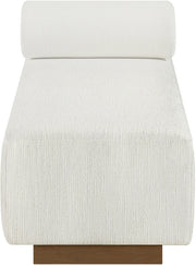 Zephyr Cane And Linen Textured Fabric Upholstered Chaise in Cream - 33041Cream