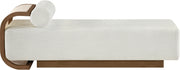 Zephyr Cane And Linen Textured Fabric Upholstered Chaise in Cream - 33041Cream