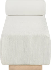 Zephyr Cane And Linen Textured Fabric Upholstered Chaise in Cream - 33042Cream
