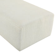 Zephyr Cane And Linen Textured Fabric Upholstered Chaise in Cream - 33042Cream