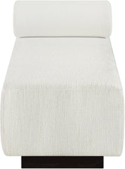 Zephyr Cane And Linen Textured Fabric Upholstered Chaise in Cream - 33043Cream