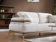 Zeta 3-pieces (Sofa & Loveseat & Chair) Livingroom in Beige - Brown - 200-ELIF-ZET-E150-321