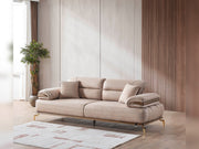 Zeta 3-pieces (Sofa & Loveseat & Chair) Livingroom in Beige - Brown - 200-ELIF-ZET-E150-321