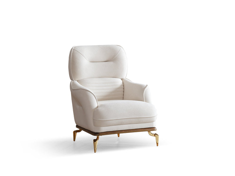 Zeta 3-pieces (Sofa & Loveseat & Chair) Livingroom in Beige - Brown - 200-ELIF-ZET-E150-321