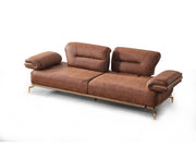 Zeta 3-pieces (Sofa & Loveseat & Chair) Livingroom in Beige - Brown - 200-ELIF-ZET-E150-321
