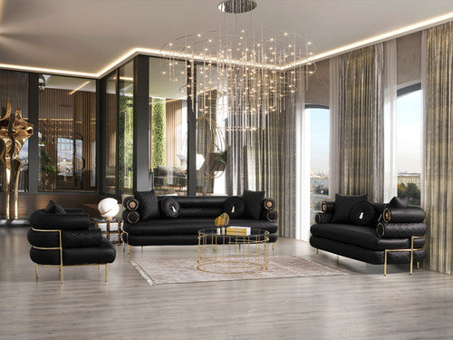 ZETA SOFA & LOVESEAT BLACK - ZETA SOFA & LOVESEAT BLACK