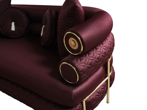 ZETA SOFA & LOVESEAT BURGANDY - ZETA SOFA & LOVESEAT BURGANDY
