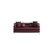 ZETA SOFA & LOVESEAT BURGANDY - ZETA SOFA & LOVESEAT BURGANDY