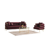 ZETA SOFA & LOVESEAT BURGANDY - ZETA SOFA & LOVESEAT BURGANDY