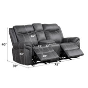 Zubaida Power Glider Motion Loveseat w/USB - LV04671