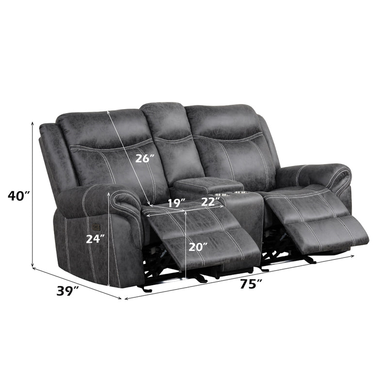 Zubaida Power Glider Motion Loveseat w/USB - LV04671