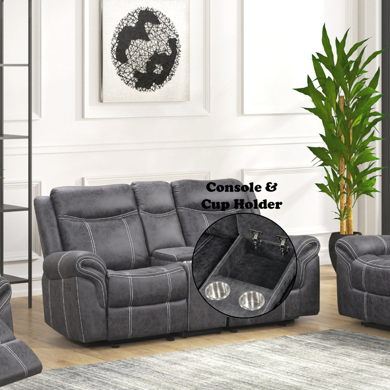 Zubaida Power Glider Motion Loveseat w/USB - LV04671