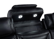 Zuma 2-piece Faux Leather Dual Power LED Sofa Set Black - 603251PP-S2
