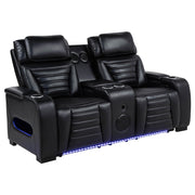 Zuma 2-piece Faux Leather Dual Power LED Sofa Set Black - 603251PP-S2