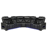 Zuma 3-Piece Dual Power Faux Leather Reclining Sectional Sofa Black - 600580PP
