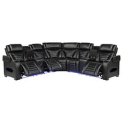 Zuma 3-Piece Dual Power Faux Leather Reclining Sectional Sofa Black - 600580PP