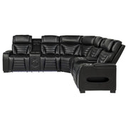 Zuma 3-Piece Dual Power Faux Leather Reclining Sectional Sofa Black - 600580PP