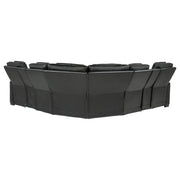 Zuma 3-Piece Dual Power Faux Leather Reclining Sectional Sofa Black - 600580PP