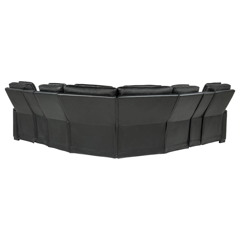 Zuma 3-Piece Dual Power Faux Leather Reclining Sectional Sofa Black - 600580PP
