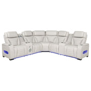 Zuma 3-Piece Dual Power Reclining Sectional with Bluetooth Greige - 600560PP