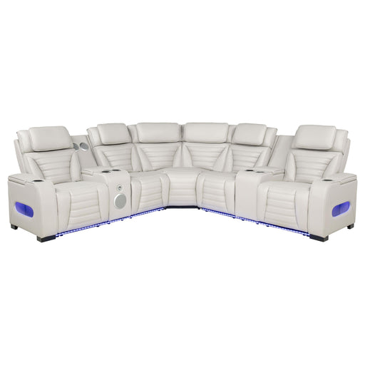 Zuma 3-Piece Dual Power Reclining Sectional with Bluetooth Greige - 600560PP