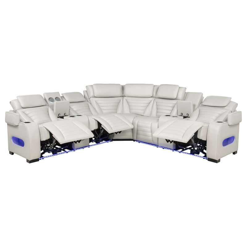 Zuma 3-Piece Dual Power Reclining Sectional with Bluetooth Greige - 600560PP