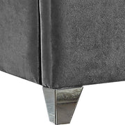 Zuma Velvet King Bed Grey - Gate FurnitureKing Bed