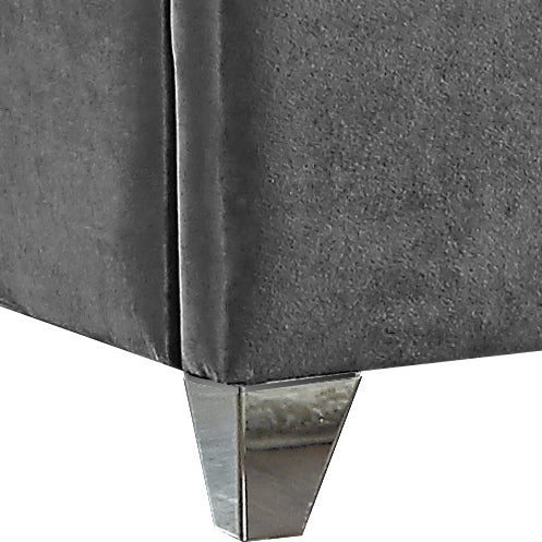 Zuma Velvet King Bed Grey - Gate FurnitureKing Bed