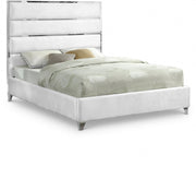 Zuma Velvet King Bed White - Gate FurnitureKing Bed