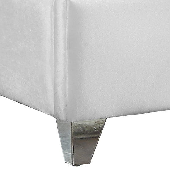 Zuma Velvet Queen Bed White - Gate FurnitureQueen Bed