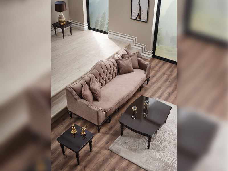 Zumrut 3-pieces (Sofa & Loveseat & Chair) Livingroom Set Light Brown in Light Brown - 101-ZUM-AQUA3720-3L21