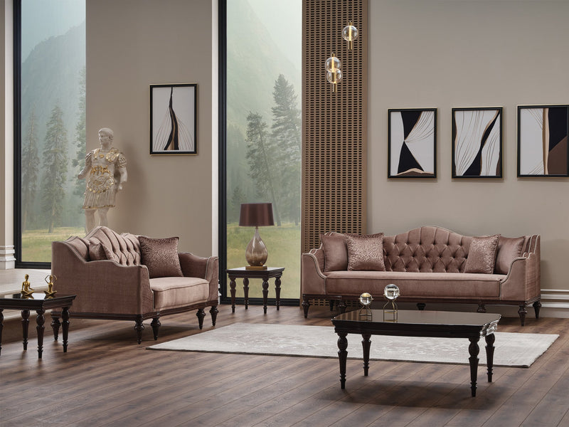 Zumrut 3-pieces (Sofa & Loveseat & Chair) Livingroom Set Light Brown in Light Brown - 101-ZUM-AQUA3720-3L21