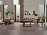 Zumrut 3-pieces (Sofa & Loveseat & Chair) Livingroom Set Light Brown in Light Brown - 101-ZUM-AQUA3720-3L21