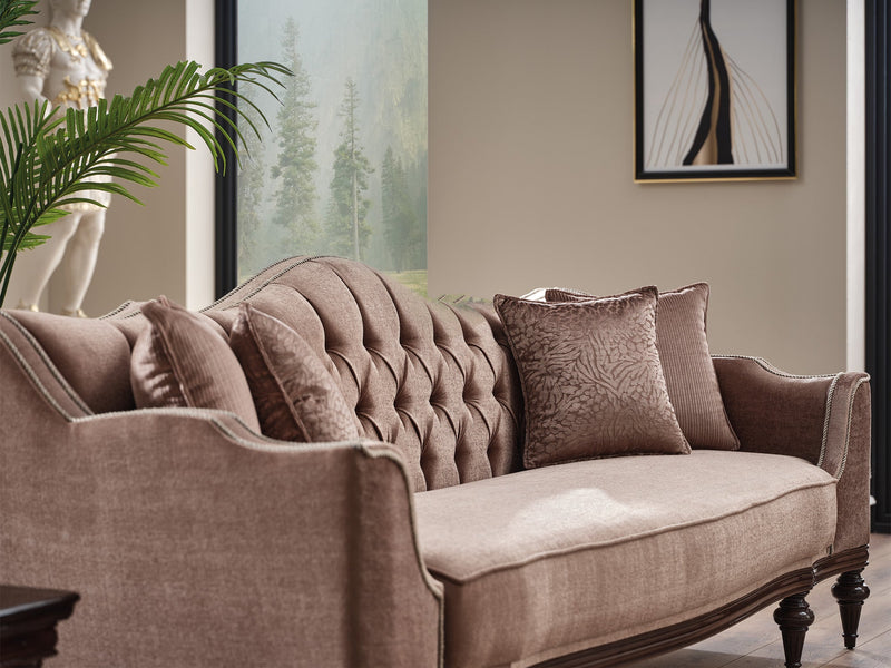 Zumrut 3-pieces (Sofa & Loveseat & Chair) Livingroom Set Light Brown in Light Brown - 101-ZUM-AQUA3720-3L21