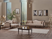 Zumrut Lux 3-pieces (Sofa & Loveseat & Chair) Livingroom Set Beige in Beige - 101-ZUM-AQUA3568-3L21