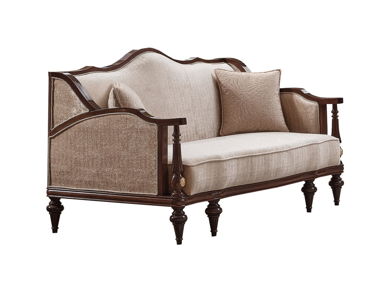 Zumrut Lux Stationary Loveseat Beige in Beige - 101-ZUM-AQUA3568-2L